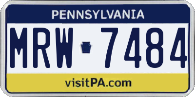 PA license plate MRW7484