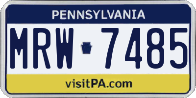 PA license plate MRW7485