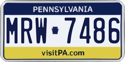 PA license plate MRW7486