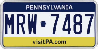 PA license plate MRW7487