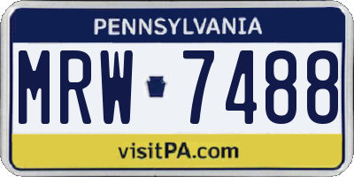 PA license plate MRW7488