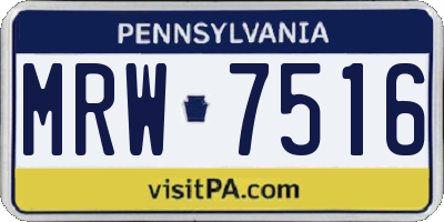 PA license plate MRW7516