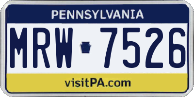 PA license plate MRW7526