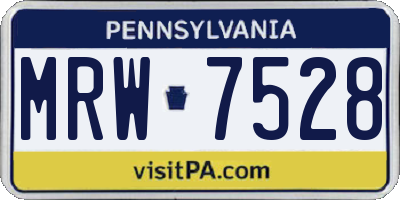PA license plate MRW7528