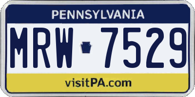 PA license plate MRW7529