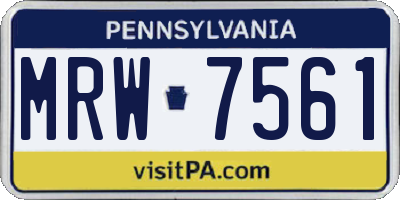 PA license plate MRW7561