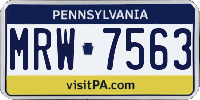 PA license plate MRW7563