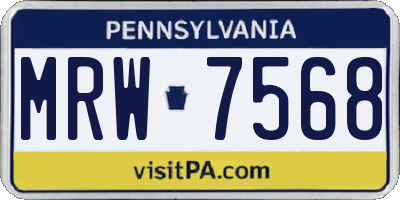 PA license plate MRW7568