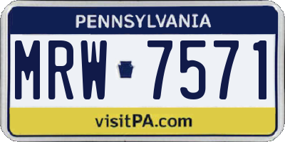 PA license plate MRW7571