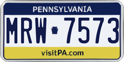 PA license plate MRW7573