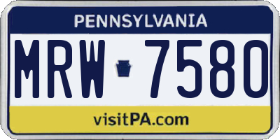 PA license plate MRW7580