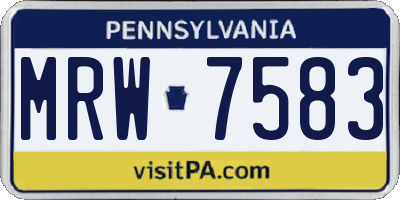 PA license plate MRW7583