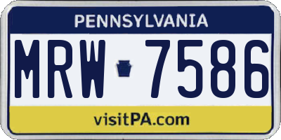 PA license plate MRW7586