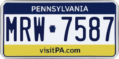 PA license plate MRW7587