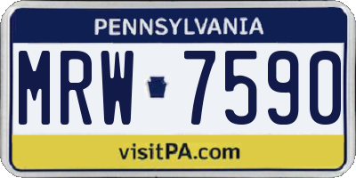 PA license plate MRW7590