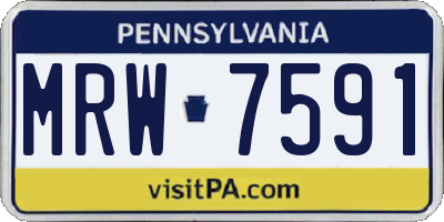PA license plate MRW7591