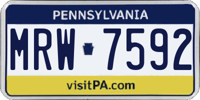 PA license plate MRW7592