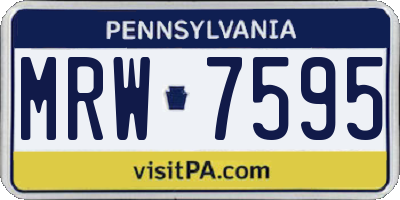 PA license plate MRW7595