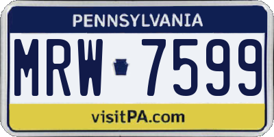 PA license plate MRW7599