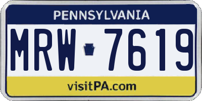 PA license plate MRW7619
