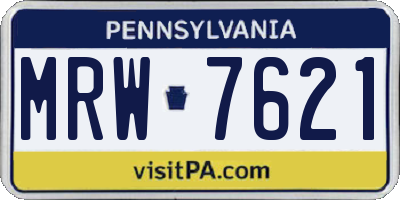 PA license plate MRW7621