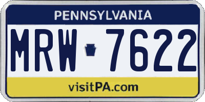 PA license plate MRW7622