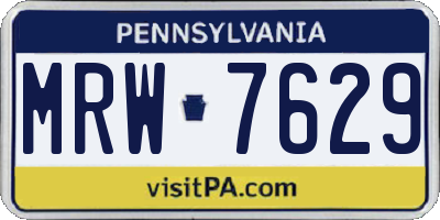 PA license plate MRW7629