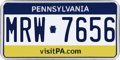PA license plate MRW7656