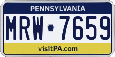 PA license plate MRW7659