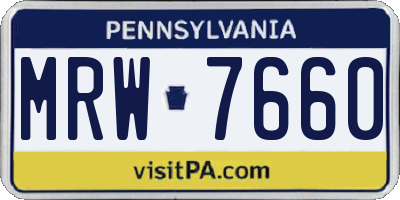 PA license plate MRW7660