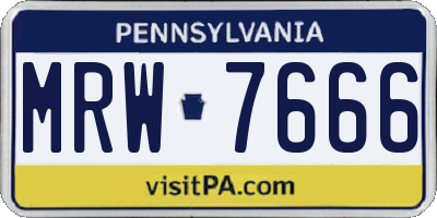 PA license plate MRW7666