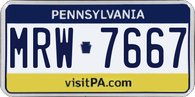 PA license plate MRW7667