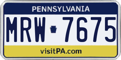 PA license plate MRW7675