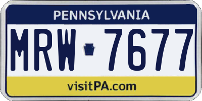 PA license plate MRW7677
