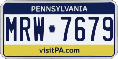 PA license plate MRW7679