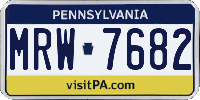 PA license plate MRW7682
