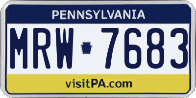 PA license plate MRW7683