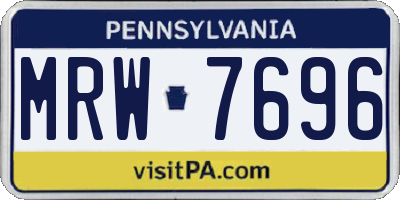 PA license plate MRW7696
