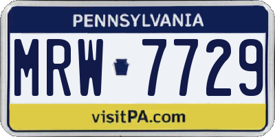 PA license plate MRW7729