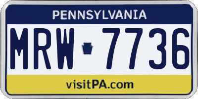 PA license plate MRW7736