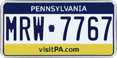 PA license plate MRW7767