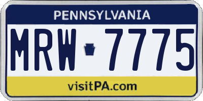 PA license plate MRW7775
