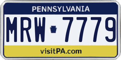 PA license plate MRW7779