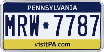 PA license plate MRW7787
