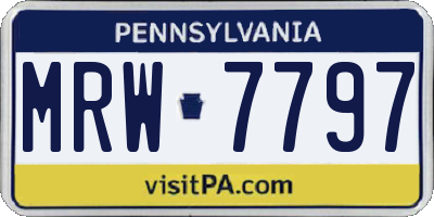 PA license plate MRW7797
