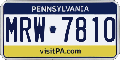 PA license plate MRW7810