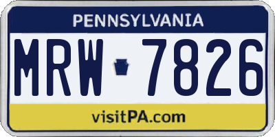PA license plate MRW7826