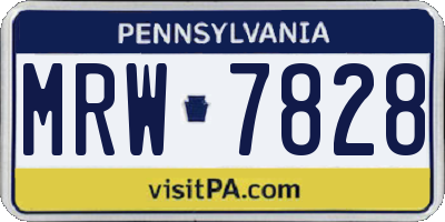 PA license plate MRW7828