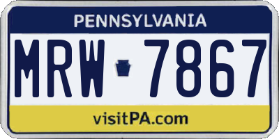 PA license plate MRW7867