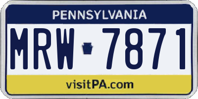 PA license plate MRW7871